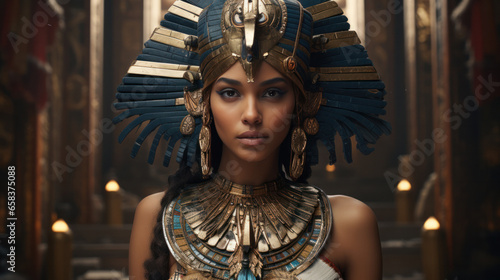 The world of ancient Egypt: Queens, pharaohs, and golden sarcophagi for mummies, Generative AI photo