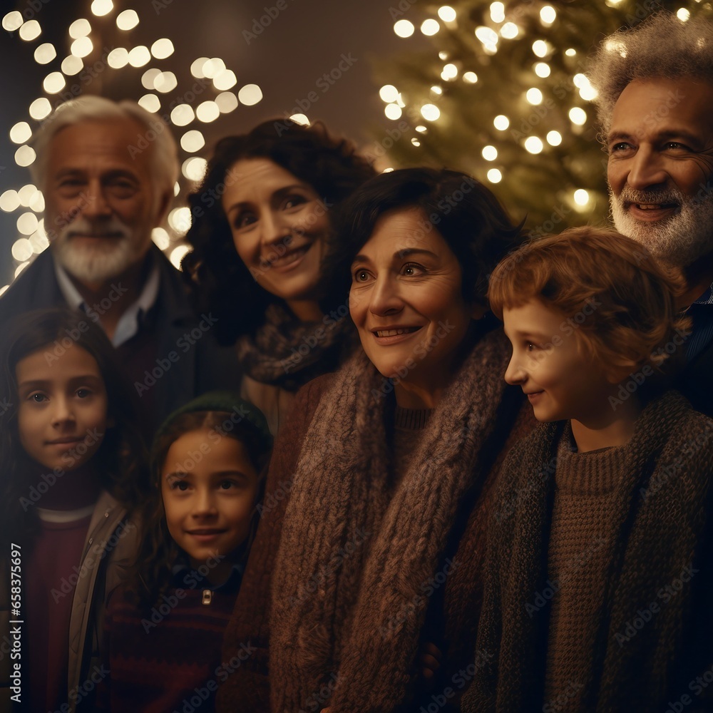 Christmas Family Gathering, Holiday Gathering Generative AI Christmas Family Gathering, Holiday Gathering Generative AI