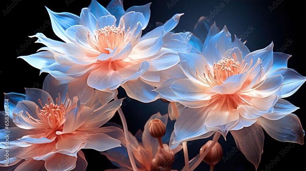a close up of a bunch of flowers on a black background. generative ai a close up of a bunch of flowers on a black background. generative ai