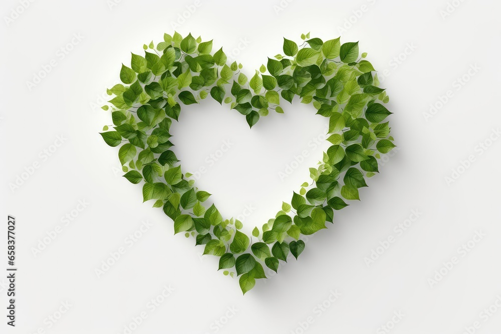 Leaves Forming Heart Shape, Creating Background For World Environment Day And Earth Day. Сoncept 1. Leaves Forming Heart Shape 2. Background For World Environment Day 3. Background For Earth Day