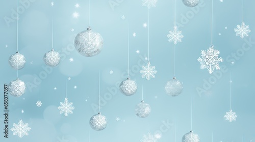  a blue background with white snowflakes and snowflakes.  generative ai