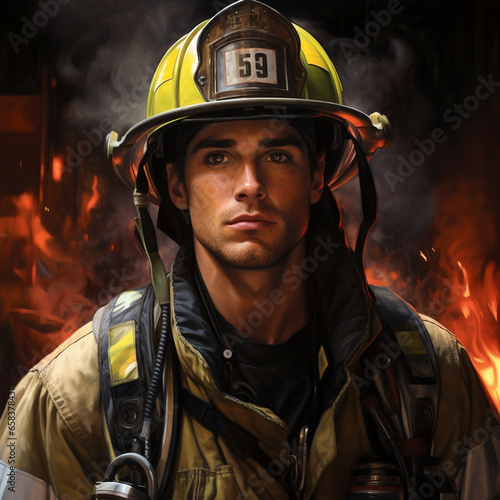 portrait of a firefighter in uniform