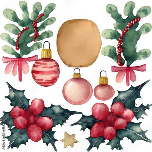 watercolor Christmas  vibe illustration clipart 