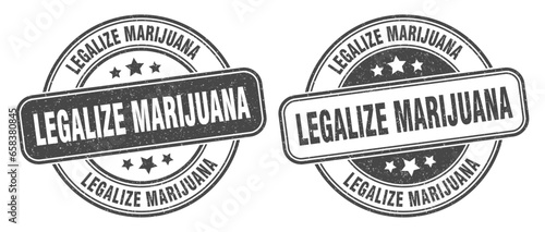 legalize marijuana stamp. legalize marijuana label. round grunge sign