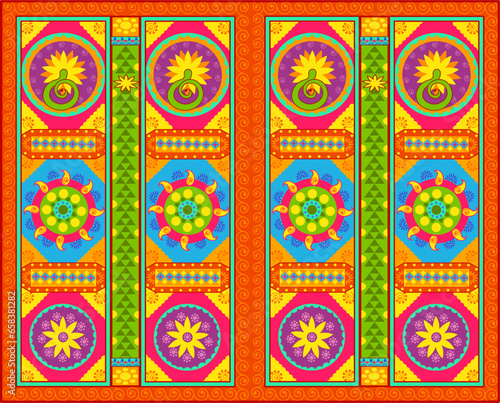 Culture of Rajasthan in Indian art style. Vector File.
