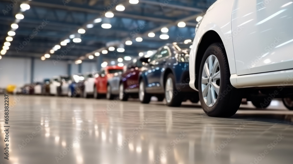 Cars For Sale, Automotive Industry, Cars Dealership Parking Lot. Rows of Brand.generative ai Cars For Sale, Automotive Industry, Cars Dealership Parking Lot. Rows of Brand.generative ai