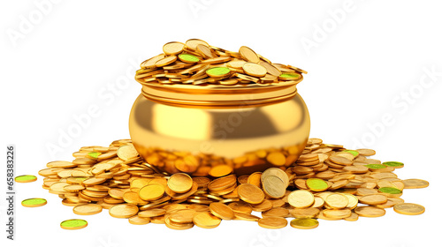 Leprechaun pot of gold and luck, traditional for Irish St. Patrick's day