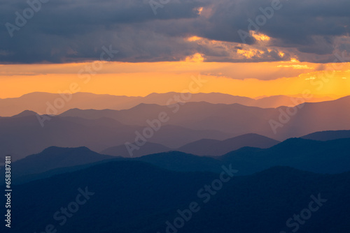 Blue Ridge Mountains at sunset