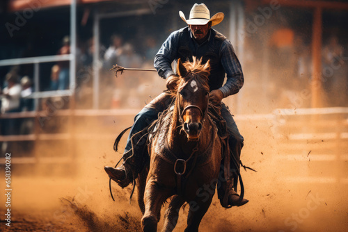 Fearless Rodeo Cowboy in Action © Andrii 