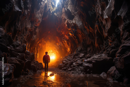 Fearless Explorer Delving into Hidden Caverns