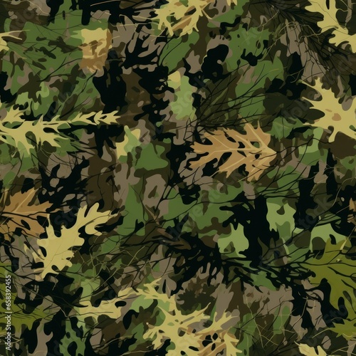 Woodland Camouflage Patterns Resembling Animal Tracks AI Generated