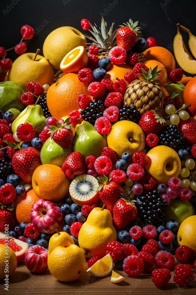 A lot of fruit is on the table A lot of fruit is on the table