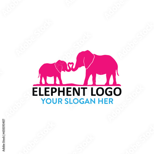 elephants logo design vector © awaisi