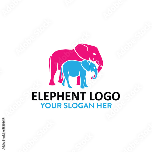 elephants logo design vector