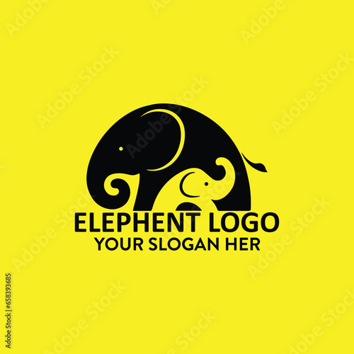 elephants logo design vector