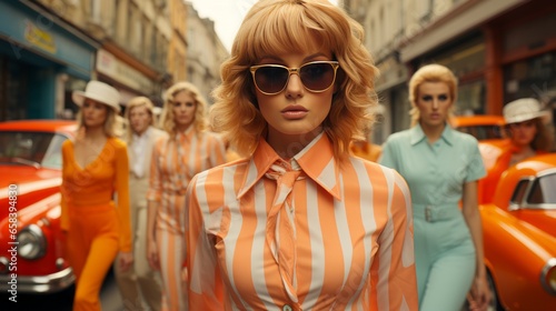 Swinging London in the 60s with a primary focus on full-bodied female models