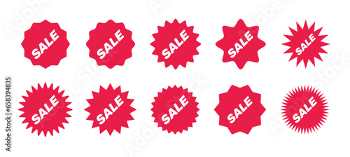 Sale labels set. Red promotion banner. Price tags set. stickers labels tags frames vector