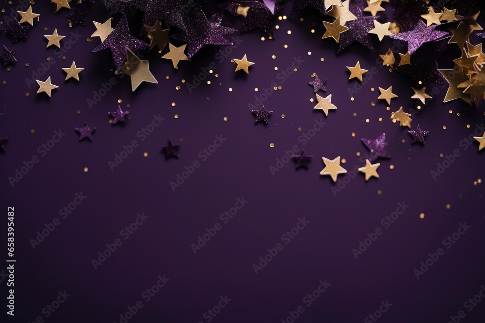 new year background design with golden stars and confetti, with empty copy space new year background design with golden stars and confetti, with empty copy space