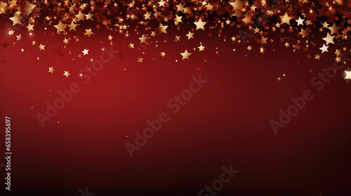 new year background design with golden stars and confetti, with empty copy space © Uwe