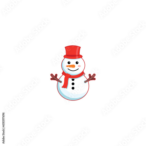 Snowman . Perfect for adding a touch of Christmas spirit to graphics, cards, websites, and apps. Vector icon illustration template