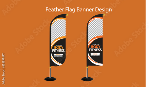 Fitness feather flag design
