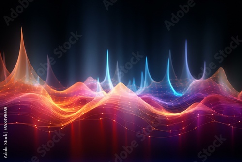 Digital representation of light wave. Generative AI
