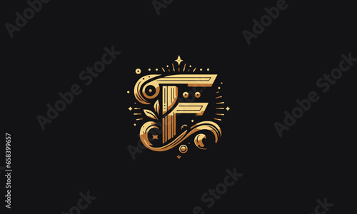 Letter F luxury premium vector logo icon design