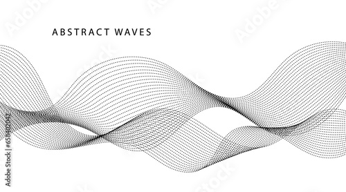 Modern vector background with black wavy lines.