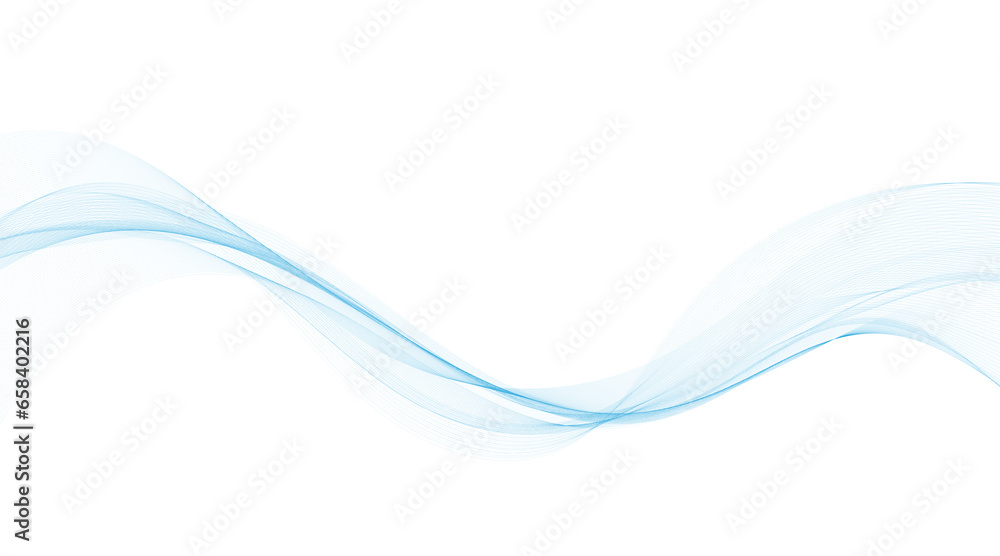 Abstract vector background with blue wavy lines. Blue wave background. Blue lines vector illustration. Curved wave. Abstract wave element for design. - obrazy, fototapety, plakaty 