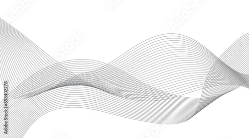 Modern vector background with black wavy lines.