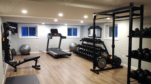 Home gym in the basement