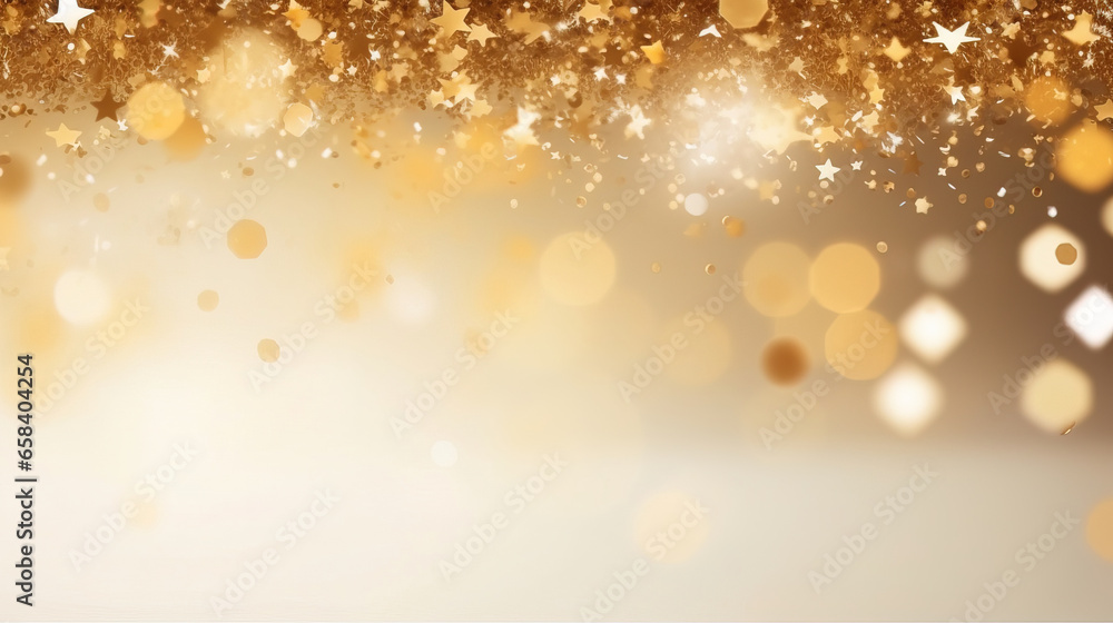 new year background design with golden stars and confetti, with empty copy space new year background design with golden stars and confetti, with empty copy space