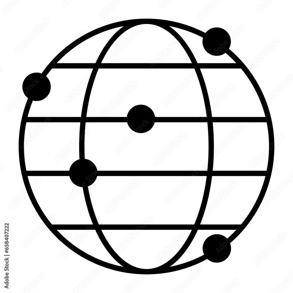 Global Networking Glyph Icon Global Networking Glyph Icon