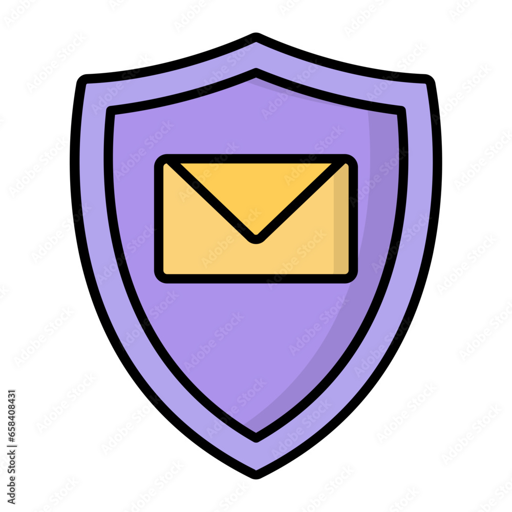 Secure Email Colored Line Icon Secure Email Colored Line Icon