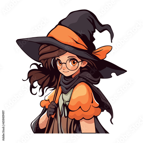 halloween witch with eyeglasses