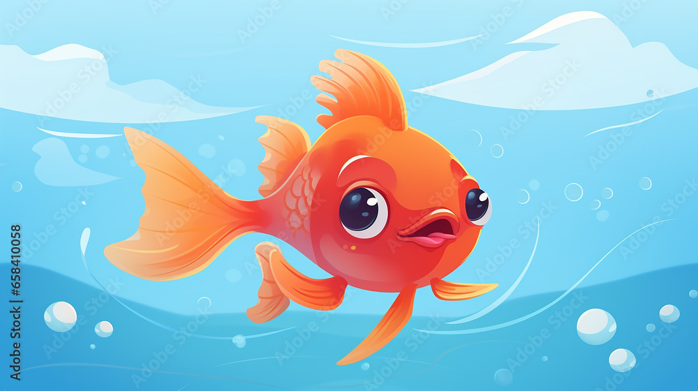 Adorable Baby Fish Vector