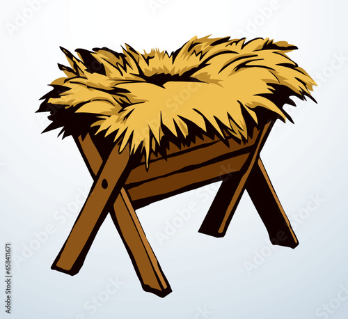 Feeder for livestock. Vector drawing