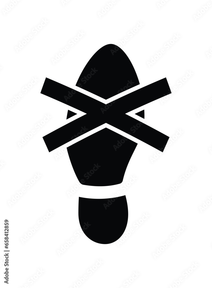 classic no step do not step on no standing symbol sign Stock Vector