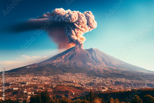 Mount Etna Volcano in Sicily Italy Ai image