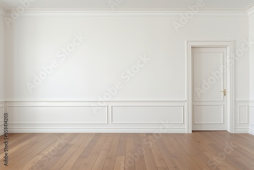 luxury empty interior room with white door. traditional style of old Viennese architecture. 