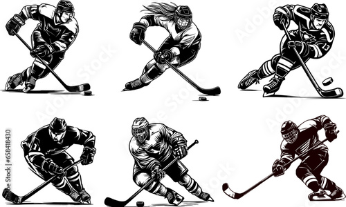 Hockey silhouette illustration