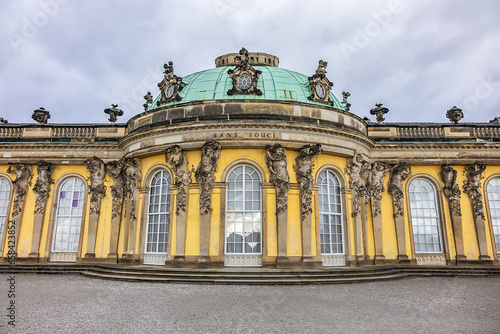 Obraz na płótnie Sanssouci was summer palace of Frederick the Great, King of Prussia (1747). POTSDAM, GERMANY. w salonie