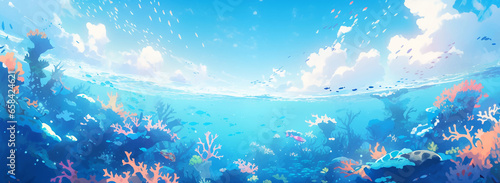 Photography Underwater world of the ocean sea diving snorkeling aquarium coral fish
