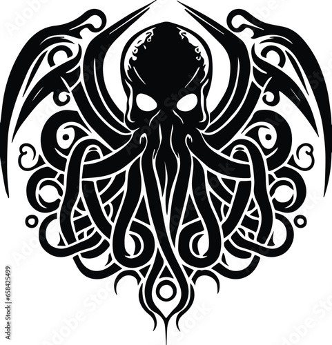Fotografía Tribal Cthulu Sea Monster Squid