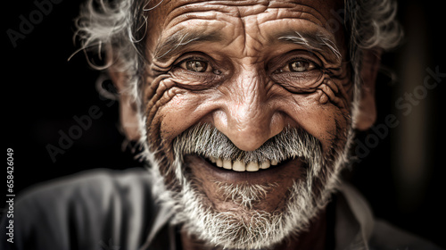 a jovial individual of mature years smiles warmly, their eyes twinkling with the wisdom of a life well-lived.