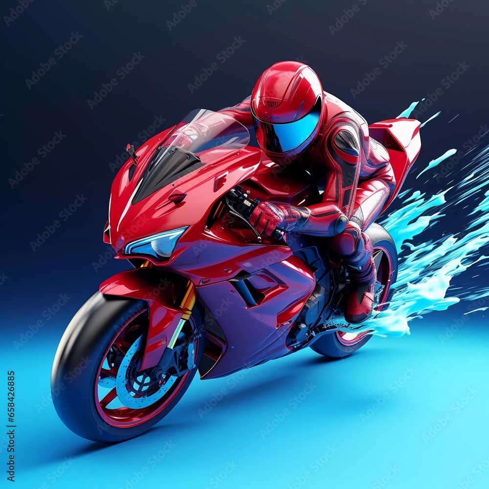 motocross rider on a red motorbike