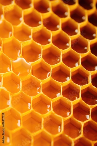 Close up of honeycomb cells