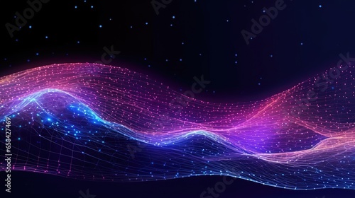 dotted line wavy technology background material