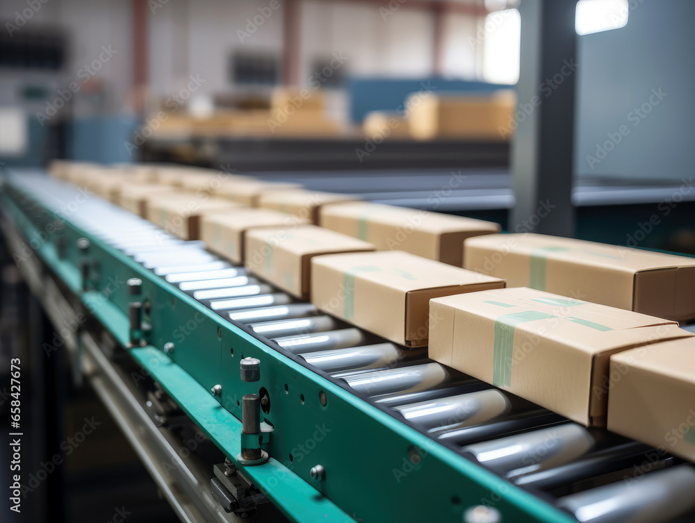 Fototapeta premium Product conveyor belt in operation
