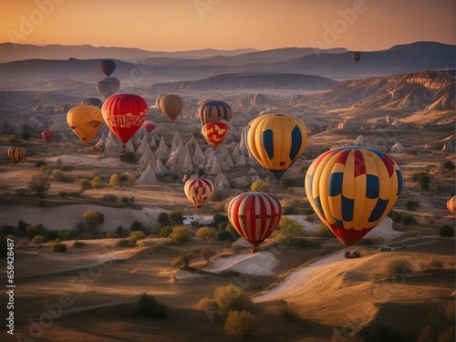 dozens of hot air balloon tours in Cappadocia, Turkey 